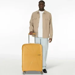 Outlet American Tourister Starvibe 4 Rollen Trolley 67 cm mit Dehnfalte metallic banana