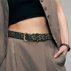 b.belt Damengürtel<Gürtel Leder black-gold