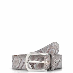 b.belt Damengürtel<Gürtel Leder braun- metallic