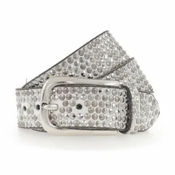 Discount b.belt Nietengürtel I Leder weiß