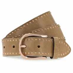 Outlet b.belt Nietengürtel Leder camel