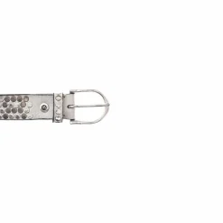 Outlet b.belt Nietengürtel Leder offwhite