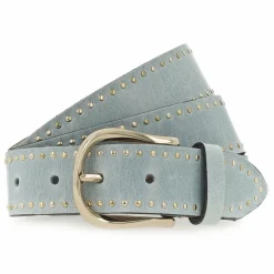 New b.belt Nietengürtel Leder aqua-blau