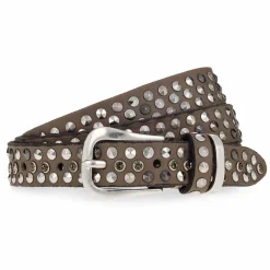 Hot b.belt Nietengürtel Leder taupe