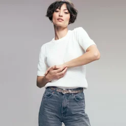 Hot b.belt Nietengürtel Leder taupe