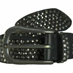 Clearance b.belt Nietengürtel Leder schwarz