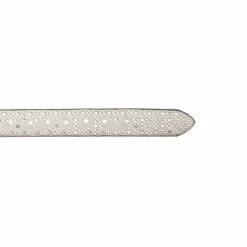 b.belt Damengürtel<Nietengürtel Leder hellgrau