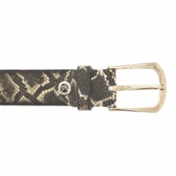 Hot b.belt Sabia Gürtel Leder schwarz-goldmetallic