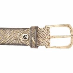 b.belt Damengürtel<Sabia Gürtel Leder vanille/gold metallic