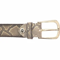 b.belt Damengürtel<Sabia Gürtel Leder dunkel grau/gold metallic