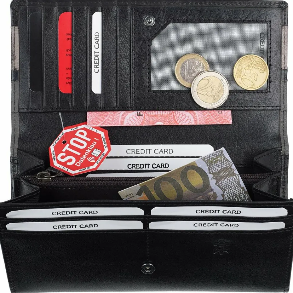 Damen Bench Geldbörse RFID Leder 18,5 cm