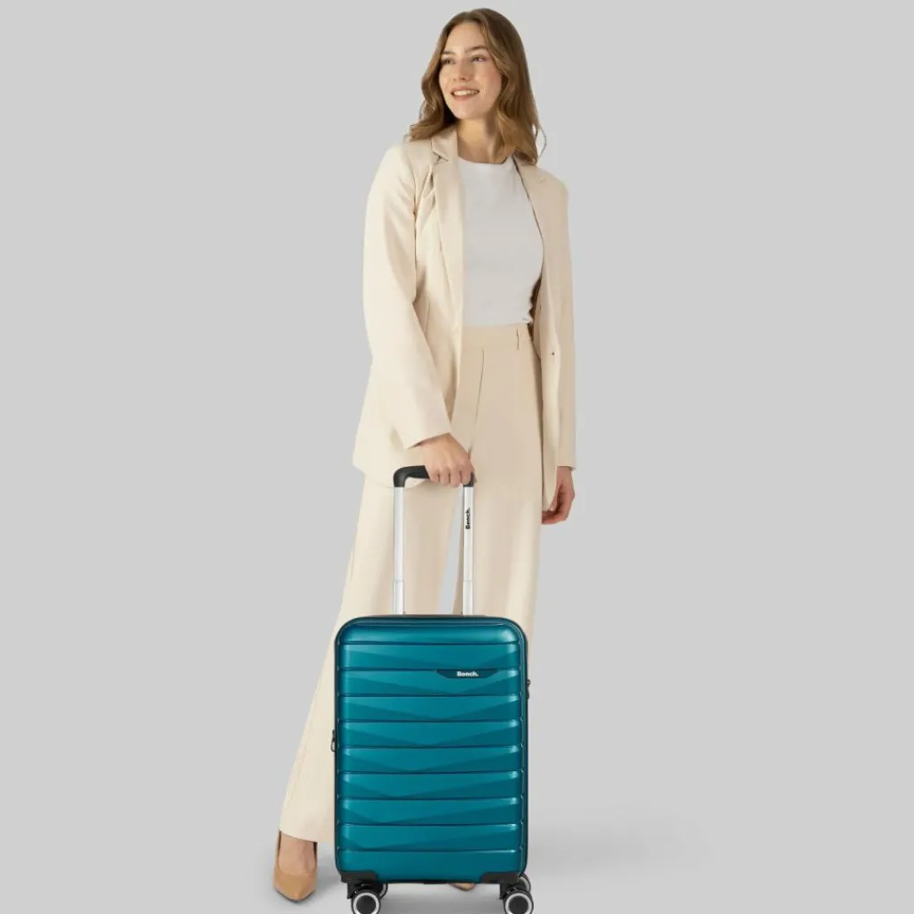 Discount Bench Paris 4 Rollen Kabinentrolley S 55 cm mit Dehnfalte arctic-petrol