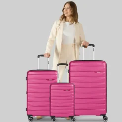 Bench Koffersets Als Hartgepäck|Koffersets 3-Teilig<Paris 4 Rollen Kofferset 3-teilig mit Dehnfalte arctic-pink