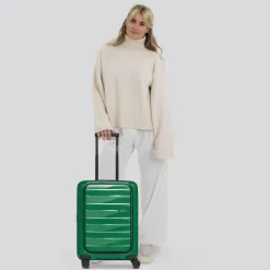 Bergpfeil Hartgepäck Kabinengepäck|4-Rollen Kabinentrolleys<Travel 4 Rollen Kabinentrolley 55 cm Laptopfach mit Dehnfalte emerald green metallic
