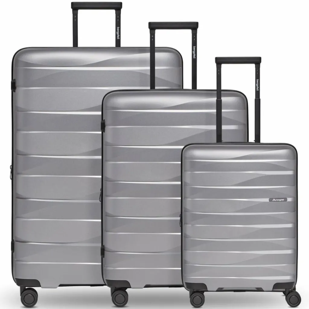 Hot Bergpfeil Travel 4-Rollen Kofferset 3-tlg. mit Dehnfalte arctic silver metallic