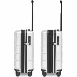 New Bergpfeil Travel 4-Rollen Kabinentrolley S 55 cm mit Dehnfalte ice white metallic