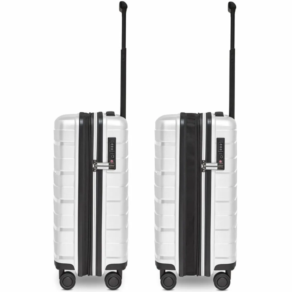 New Bergpfeil Travel 4-Rollen Kabinentrolley S 55 cm mit Dehnfalte ice white metallic