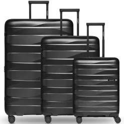 Bergpfeil Koffersets Als Hartgepäck|Koffersets 3-Teilig<Travel 4-Rollen Kofferset 3-tlg. mit Dehnfalte black night metallic