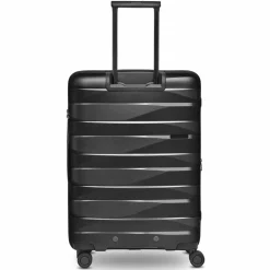 New Bergpfeil Travel 4-Rollen Trolley M 66 cm mit Dehnfalte black night metallic