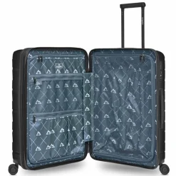 New Bergpfeil Travel 4-Rollen Trolley M 66 cm mit Dehnfalte black night metallic