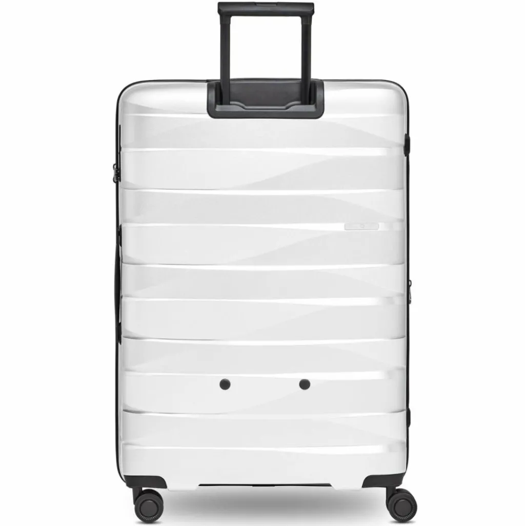 Best Bergpfeil Travel 4-Rollen Trolley L 75 cm mit Dehnfalte ice white metallic