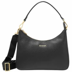 Bogner Schultertaschen<Wallis Odette Schultertasche Leder 32 cm black