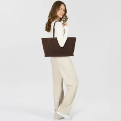 Boss Shopper|Schultertaschen<Ariell Shopper Tasche S Leder 48 cm dark purple