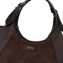 Boss Schultertaschen<Lenah Schultertasche Leder 22 cm dark purple