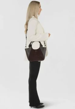 Boss Schultertaschen<Lenah Schultertasche Leder 22 cm dark purple