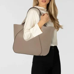 Boss Shopper|Henkeltaschen<Lenah Shopper Tasche Leder 40 cm open brown