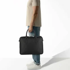 Boss Laptoptaschen|Aktentaschen<New Crosstown Aktentasche Leder 38 cm Laptopfach black