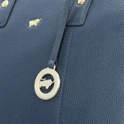 Discount Braun Büffel Hanna Shopper Tasche Leder 39 cm Laptopfach navy