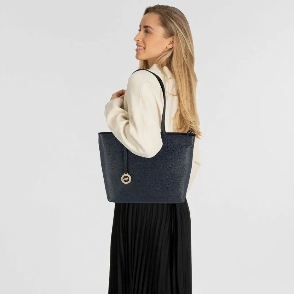 Braun Büffel Shopper|Schultertaschen<Hanna Shopper Tasche S Leder 38 cm navy