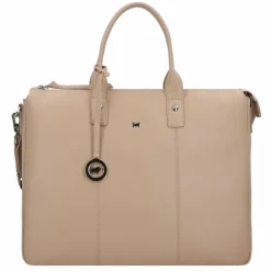 Outlet Braun Büffel Hanna Shopper Tasche Leder 39 cm Laptopfach creme