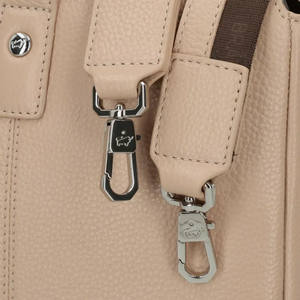 Outlet Braun Büffel Hanna Shopper Tasche Leder 39 cm Laptopfach creme