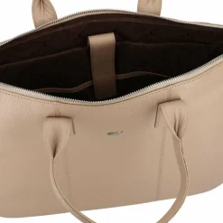 Outlet Braun Büffel Hanna Shopper Tasche Leder 39 cm Laptopfach creme