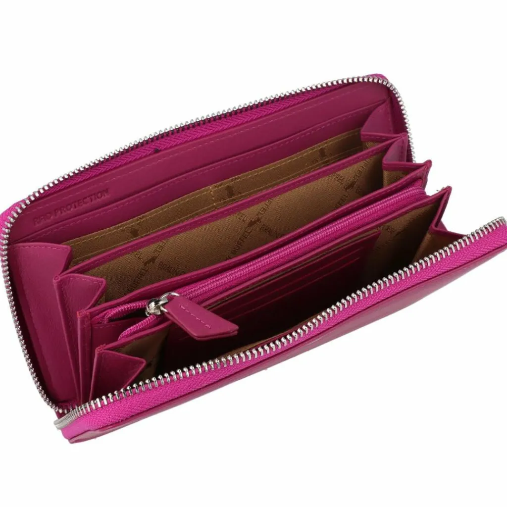 Damen Braun Büffel Joy Geldbörse RFID Schutz Leder 19 cm