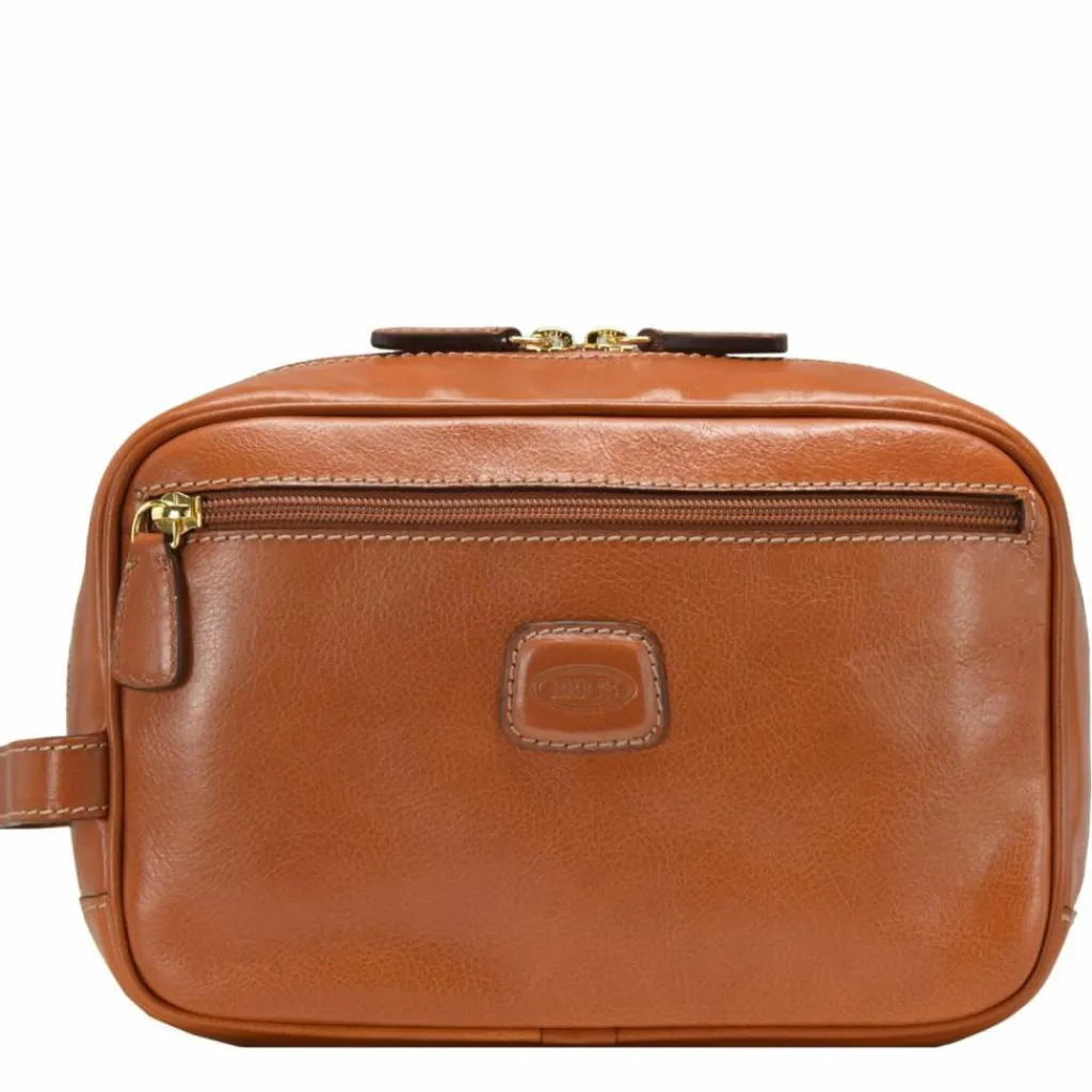 New Bric's Life Pelle Kulturbeutel Leder 25 cm cognac
