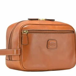 New Bric's Life Pelle Kulturbeutel Leder 25 cm cognac