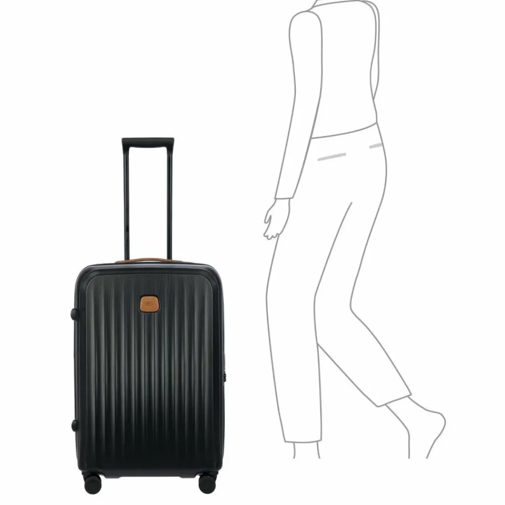 Clearance Bric's Taormina 4 Rollen Trolley M 69 cm mit Dehnfalte black