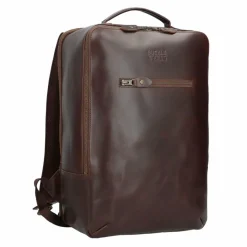 New Buckle & Seam Leon Rucksack Leder 41 cm Laptopfach brown-blu