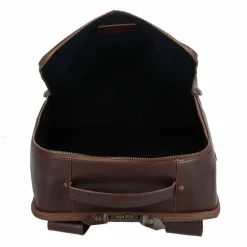 New Buckle & Seam Leon Rucksack Leder 41 cm Laptopfach brown-blu