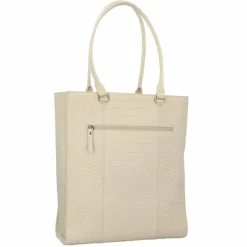 Burkely Casual Cayla Schultertasche Leder 33 cm Laptopfach oyster white