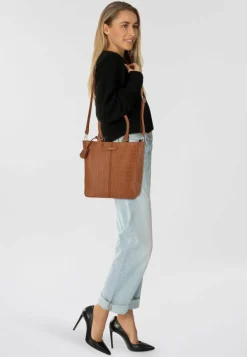 Burkely Shopper|Schultertaschen<Cool Colbie Shopper Tasche Leder 26 cm cognac