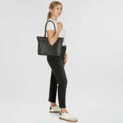 Outlet Burkely Cool Colbie Shopper Tasche Leder 37 cm black