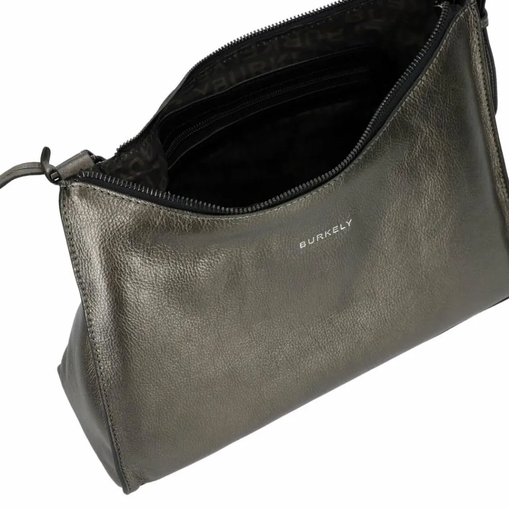 Clearance Burkely Creased Crystal Schultertasche Leder 31 cm gun metal