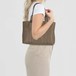 Burkely Schultertaschen<Soft Skylar Schultertasche Leder 36 cm Laptopfach tender taupe