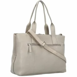 Outlet Burkely Soft Skylar Schultertasche Leder 36 cm Laptopfach generous grey