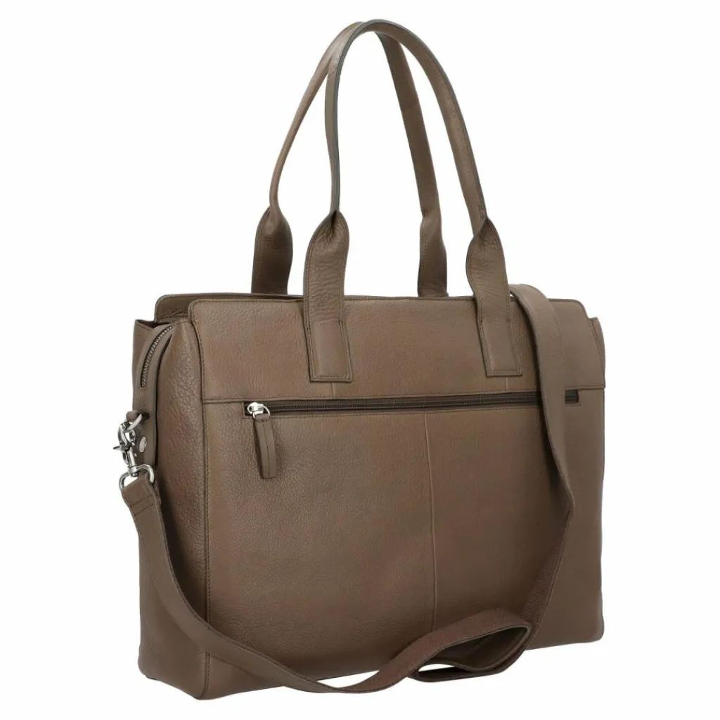 New Burkely Soft Skylar Shopper Tasche Leder 40 cm Laptopfach taupe