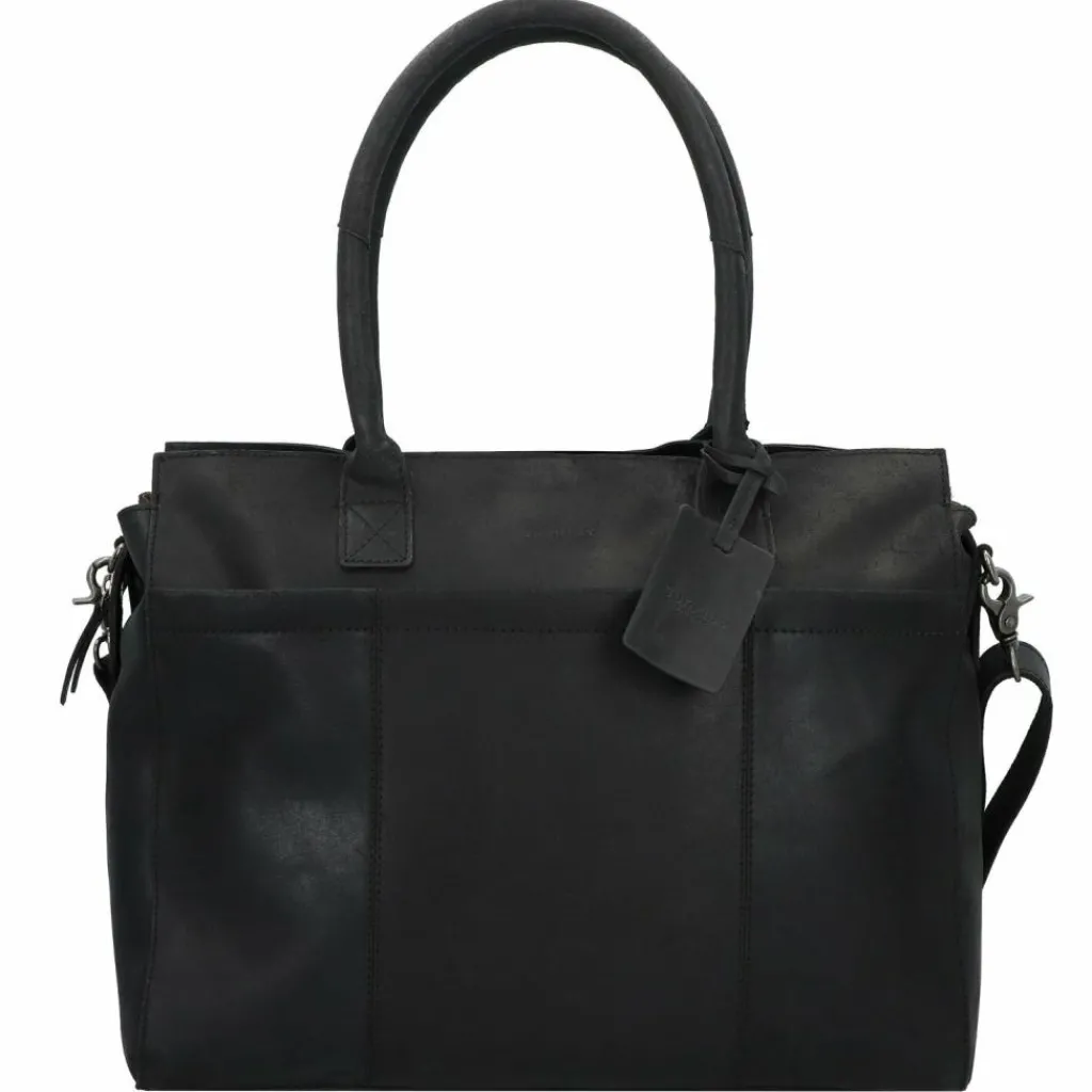 Burkely Schultertaschen<Vintage Doris Schultertasche Leder 39 cm Laptopfach black